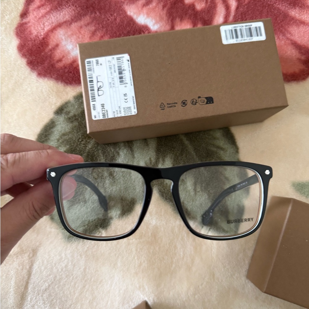 Burberry Black Eyeglasses with Tan Case - Picture 4 of 7